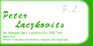 peter laczkovits business card